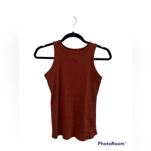 Nine West Ribbed Tank Top - Size Small, rust brown